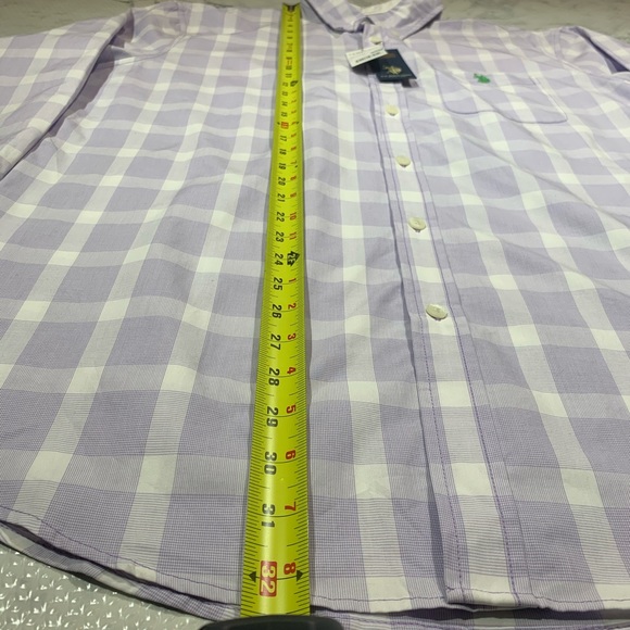NWT U.S. Polo Assn Purple Plaid Button-Down Shirt - Picture 5 of 6